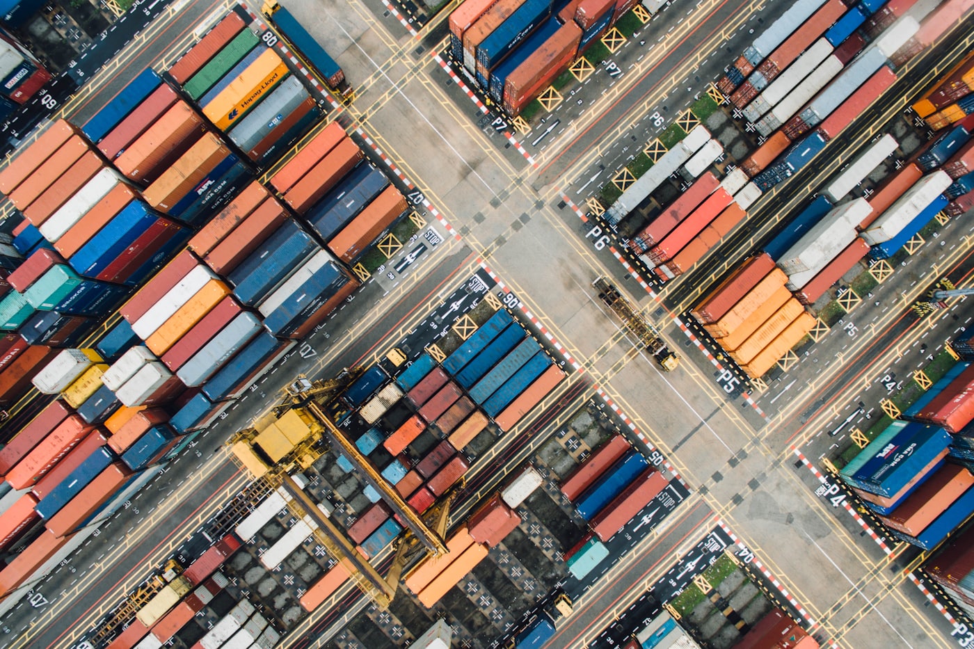 Container vessel at sea